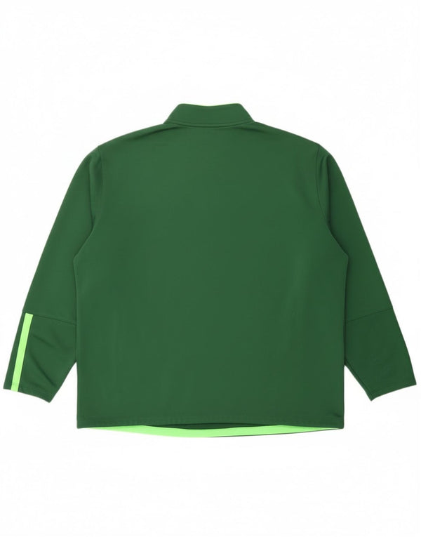 Top de trening Nike pentru bărbați Therma-Fit, cu fermoar și gât, poliester verde 2XL