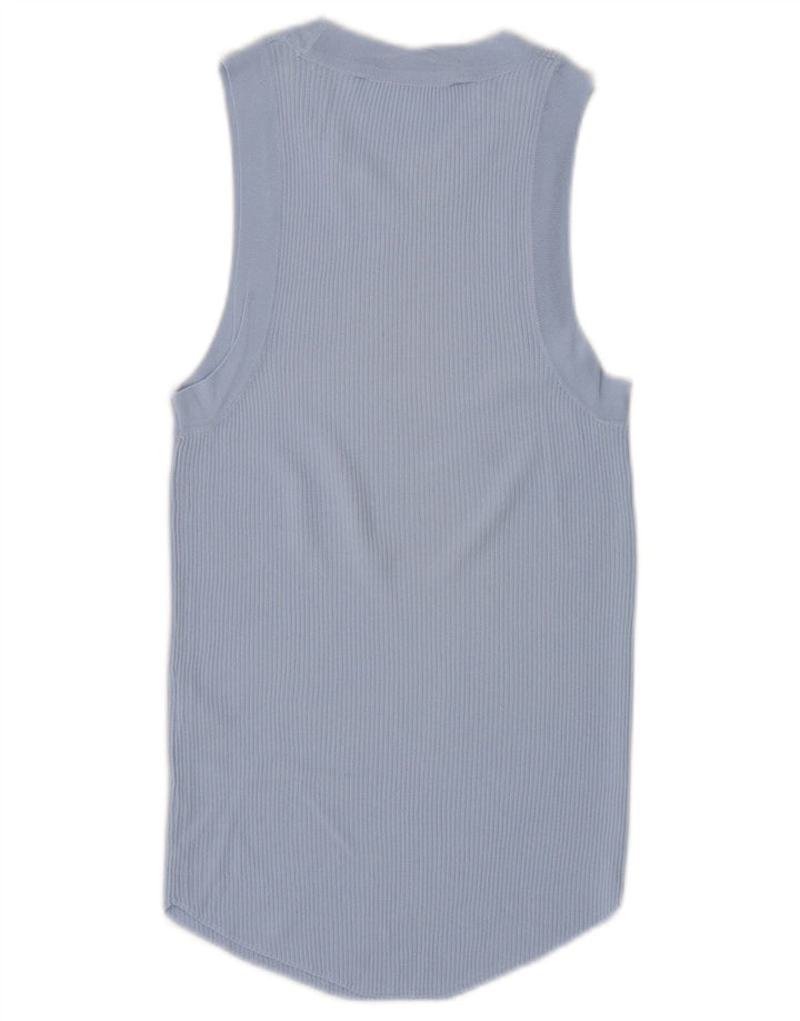 Vest Vest Top Femei Zara UK 12 Medium Blue Viscose
