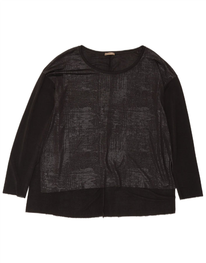 Top cu mânecă lungă, cu mânecă lungă, pentru femei, Zara, UK 14, mediu, negru, geometric
