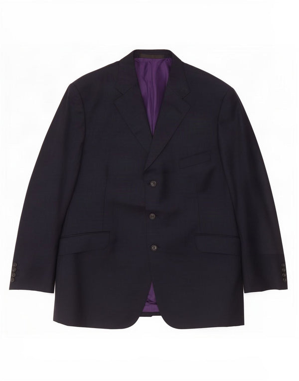 Jachetă pentru bărbați Marks & Spencer, cu 3 nasturi, UK 44 XL Lână bleumarin