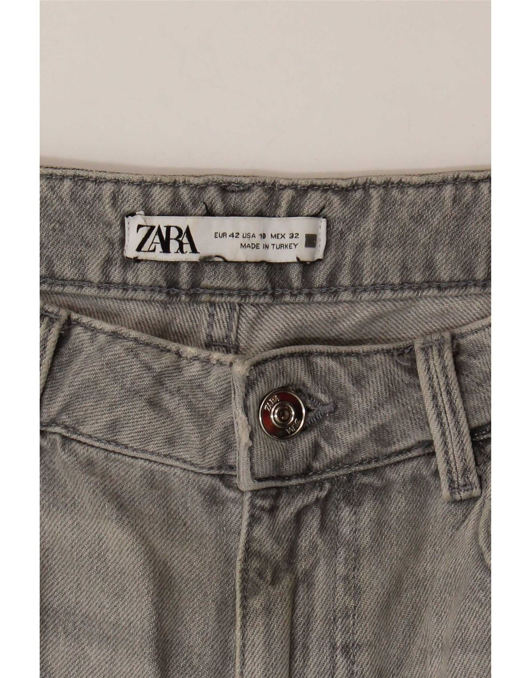 Blugi conici pentru femei Zara EU 42 Large W32 L27 Gri