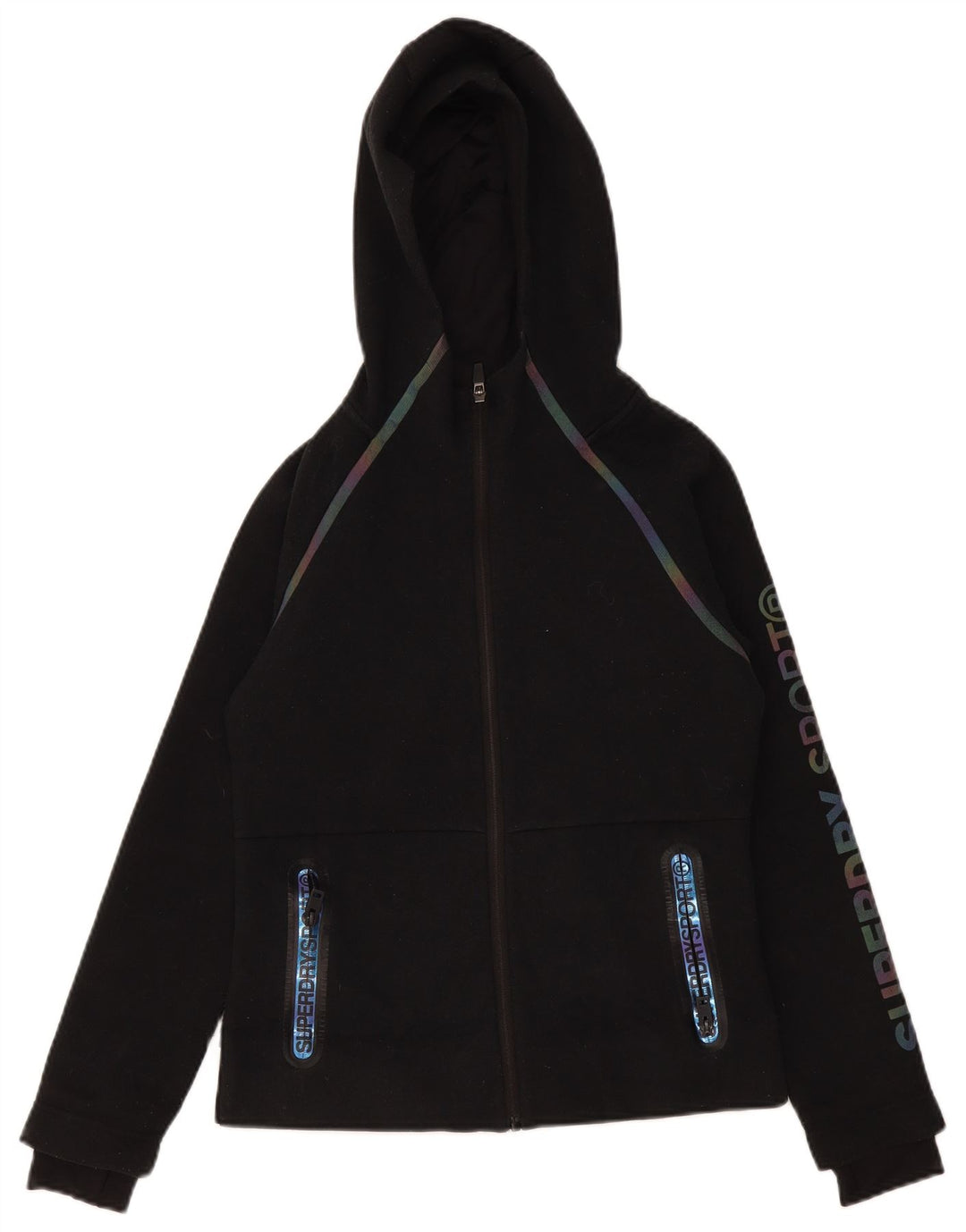 Pulover Superdry pentru damă, cu grafic, cu fermoar, poliester, 10 UK