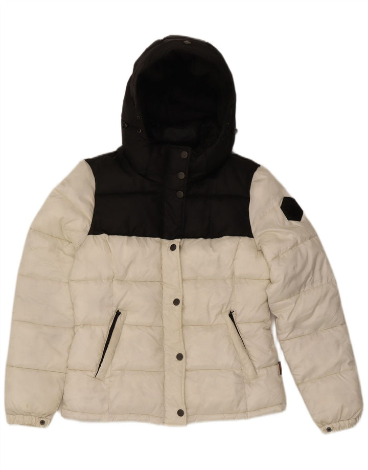 Jachetă căptușită cu glugă pentru femei Lumberjack IT 42 Medium White Colorblock