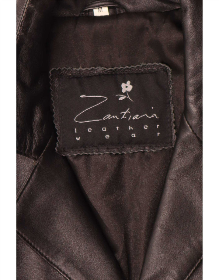 Palton din piele vintage pentru bărbați UK 38 mediu negru