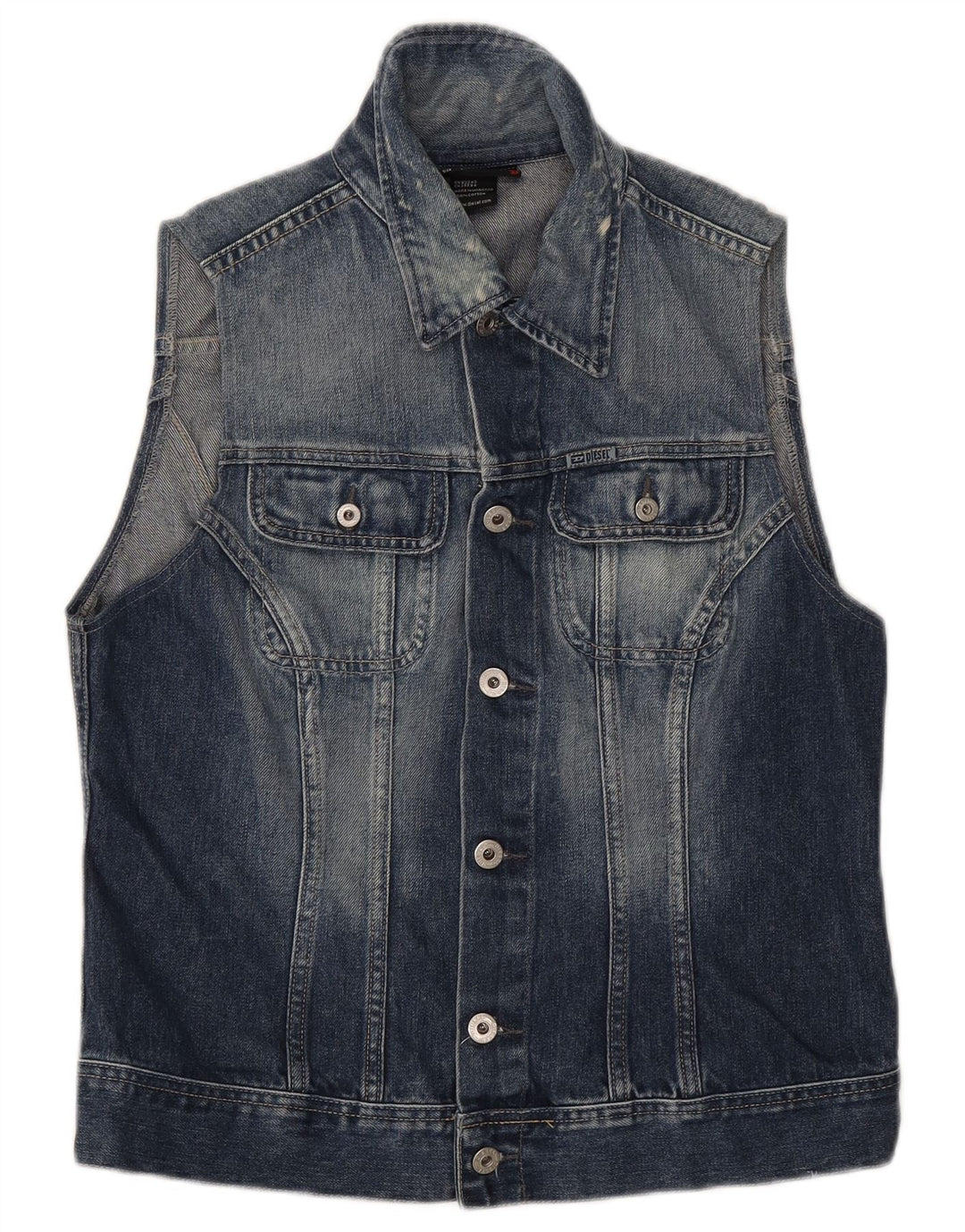 Gilet pentru bărbați Diesel din denim UK 40, mare, albastru, bumbac