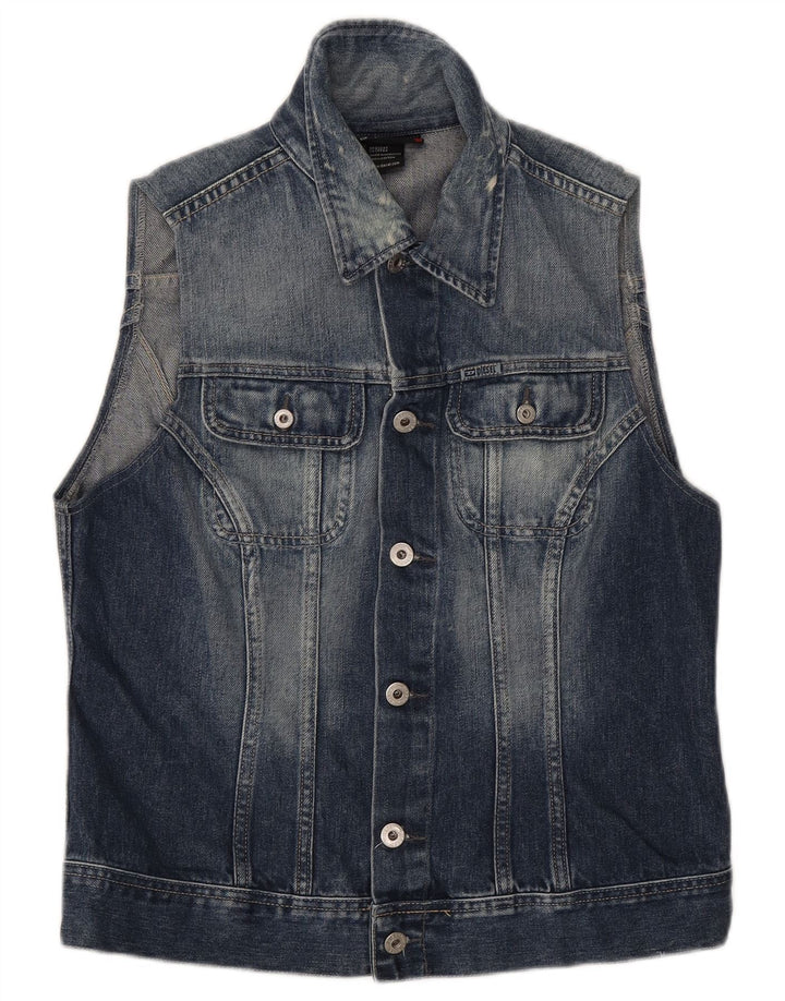 Gilet pentru bărbați Diesel din denim UK 40, mare, albastru, bumbac