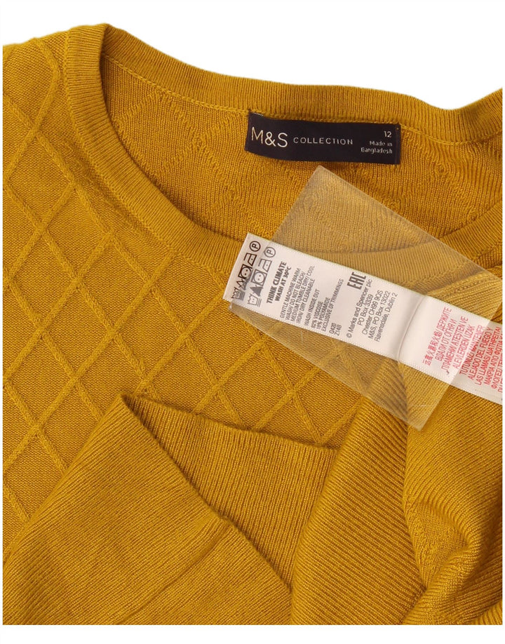 Pulover pentru femei Marks & Spencer cu gâtul cu barca UK 12 Galben mediu