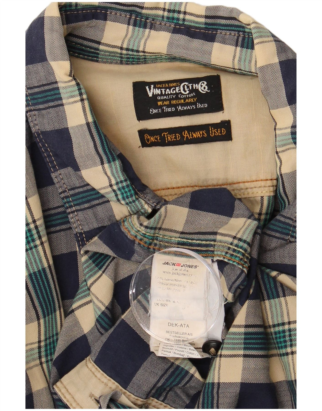 Cămașă de flanel pentru bărbați JACK & JONES, bumbac cu carouri bleumarin mediu