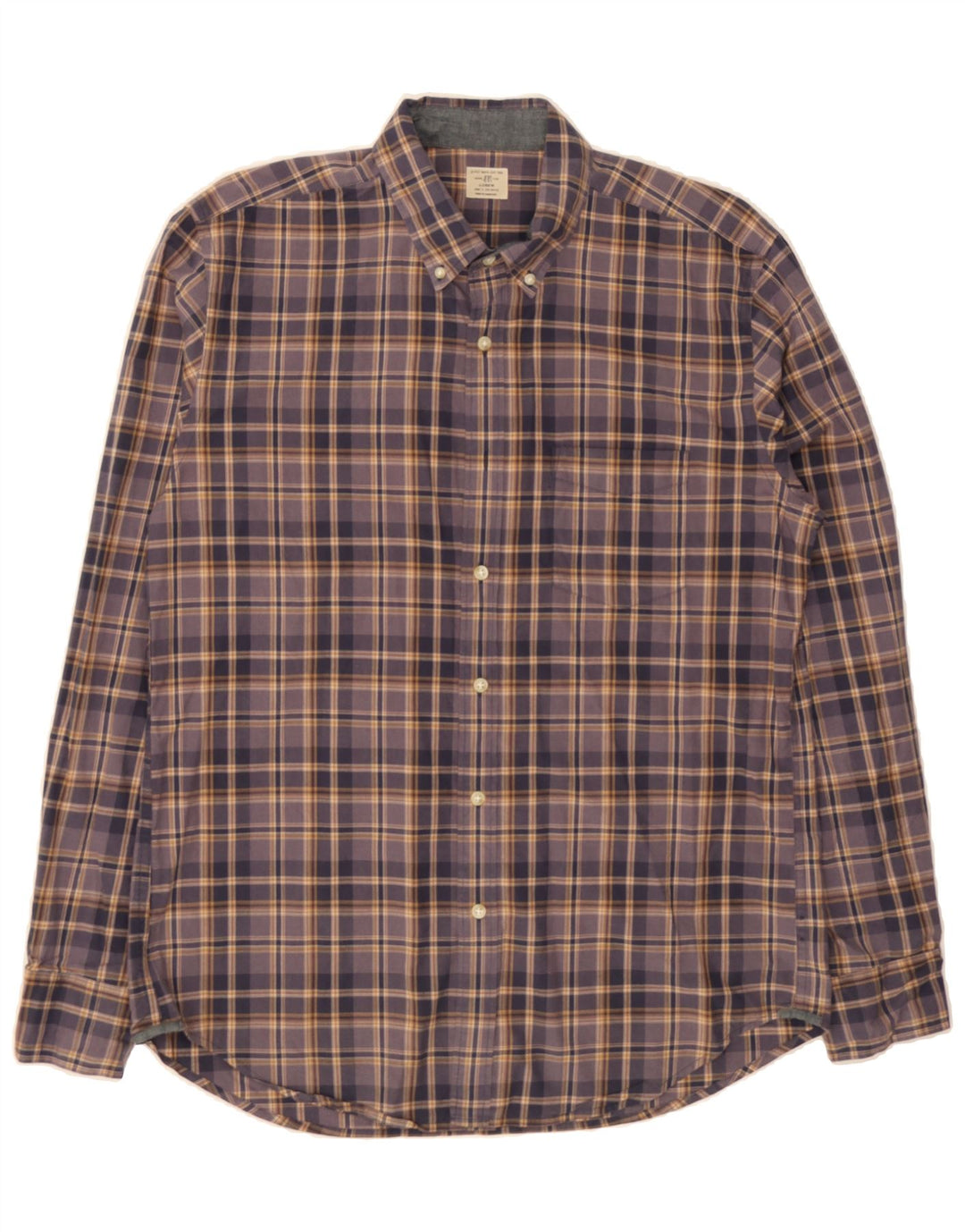 J. CREW Mens Shirt Size 16 16 1/2 Large Purple Check Vintage J. Crew and Second-Hand J. Crew from Messina Hembry 