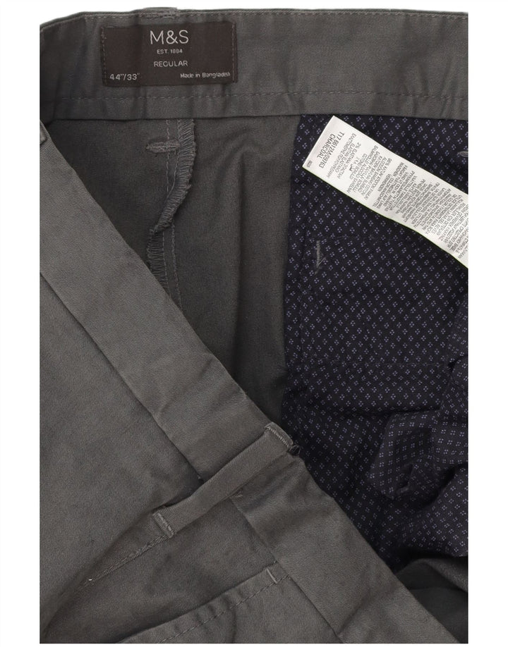 MARKS & SPENCER Pantaloni chino pentru bărbați, cu ajustare normală, L44 L33, bumbac gri