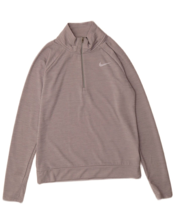Top de trening Nike pentru bărbați, cu fermoar și gât, cu croiala normală, XS, gri sport