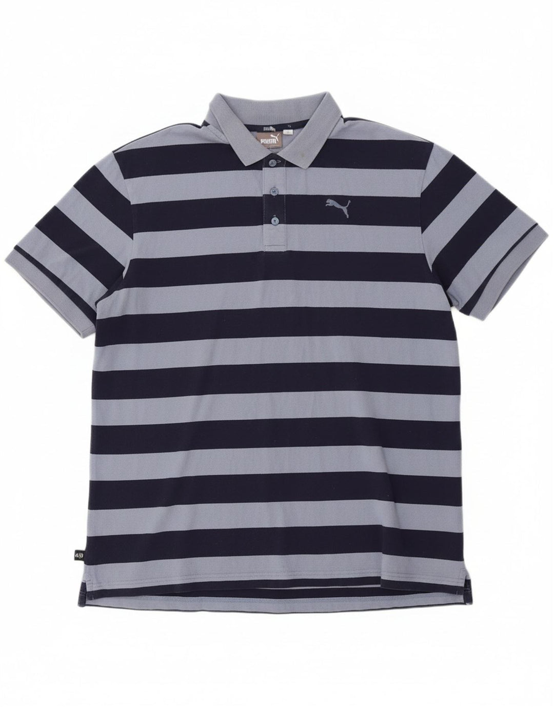 PUMA Mens Polo Shirt XL Blue Striped Cotton