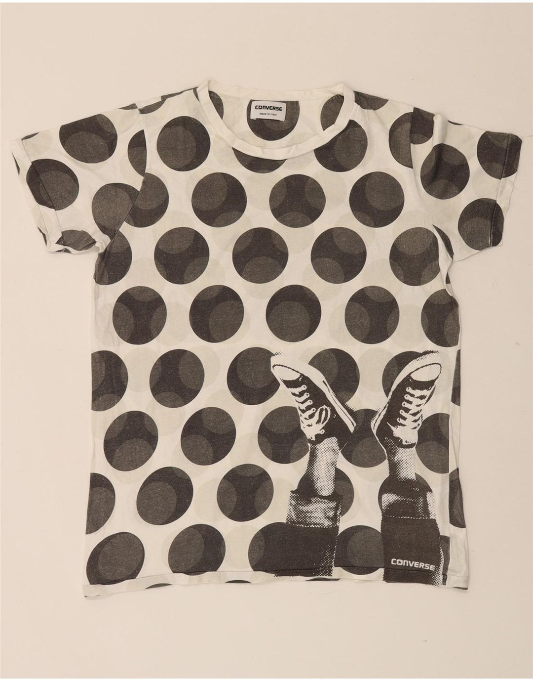 Tricou grafic Converse pentru bărbați Top mare din bumbac cu pete albe