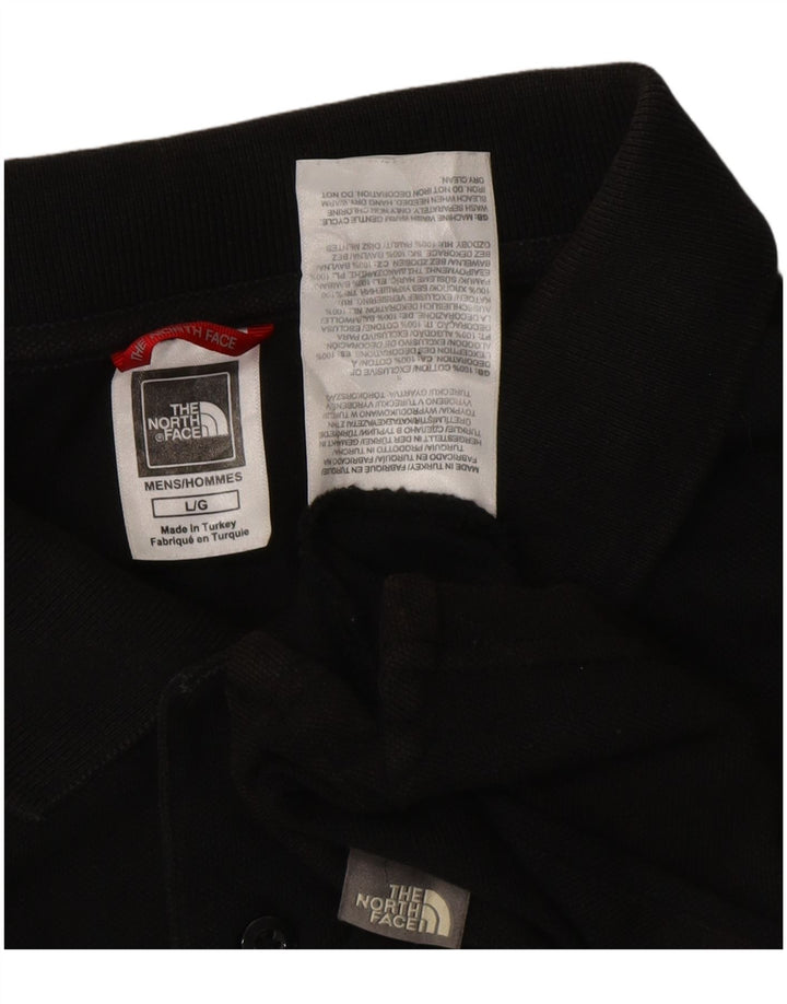 THE NORTH FACE Mens Polo Shirt Large Black Cotton