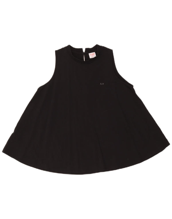 Sun68 Vestă pentru femei, cu o formă relaxată, UK 14, mare, negru, bumbac
