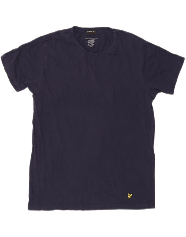 Tricou pentru bărbați Lyle & Scott Top mare din bumbac bleumarin