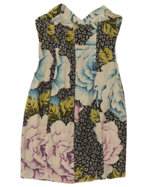 Rochie Bodycon fără bretele Sportmax pentru femei UK 12 Medium Black Floral Line