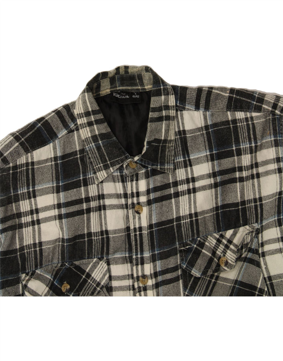 VINTAGE Mens Lumberjack Shirt Size 41/42 Large Black Check Polyester Vintage Vintage and Second-Hand Vintage from Messina Hembry 