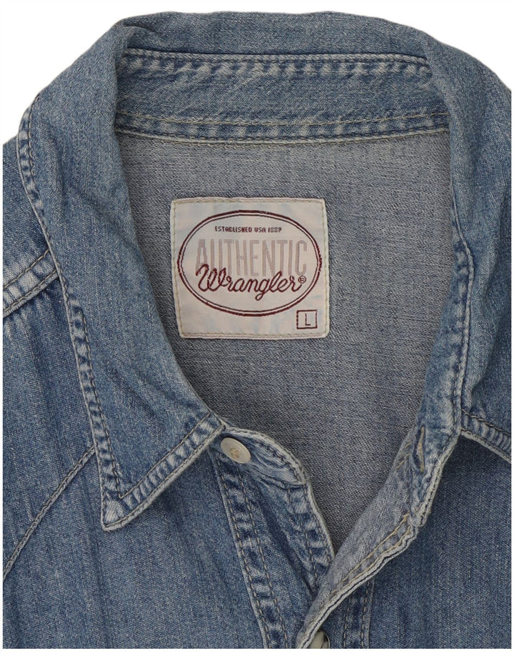 Cămașă Western denim pentru bărbați Wrangler, albastru mare
