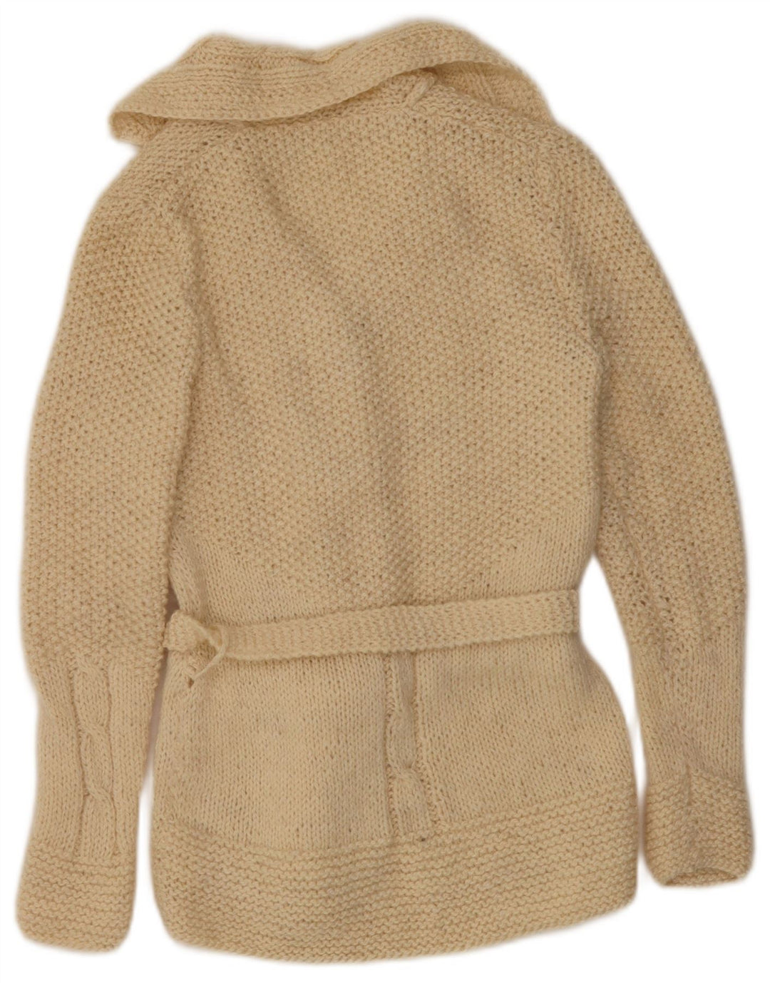 Pulover cardigan vintage pentru femei UK 12 Medium Off White
