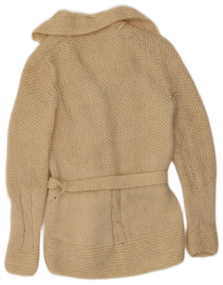 Pulover cardigan vintage pentru femei UK 12 Medium Off White
