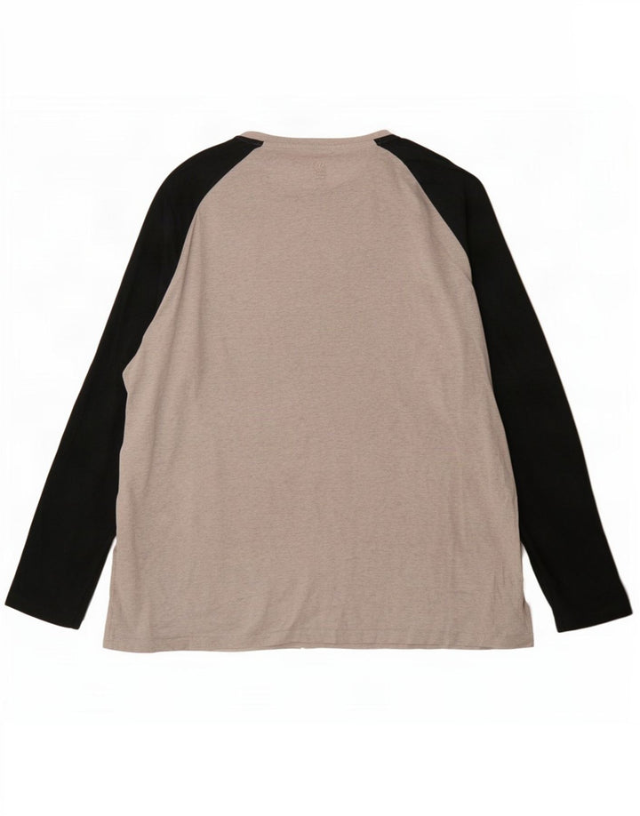 Top pentru bărbați Fat Face cu mânecă lungă 2XL, bumbac color bloc, gri