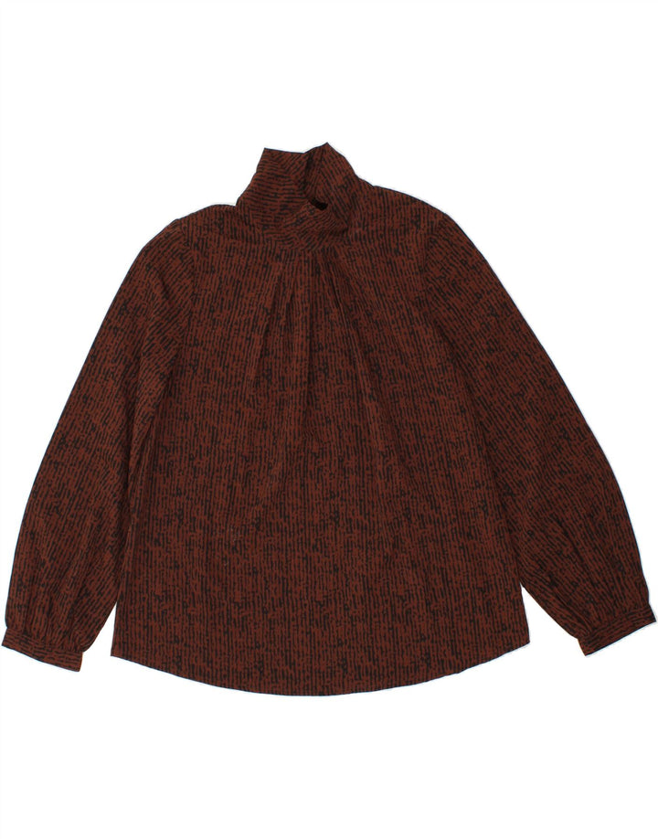 NICE & CHIC Womens Blouse Top UK 14 Large Brown Striped Vintage Nice & Chic and Second-Hand Nice & Chic from Messina Hembry 
