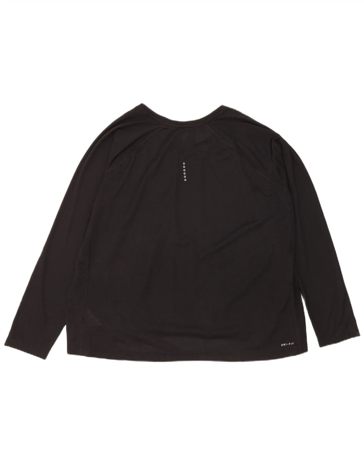 Nike pentru femei Dri Fit Top cu mânecă lungă UK 22 3XL Negru Poliester