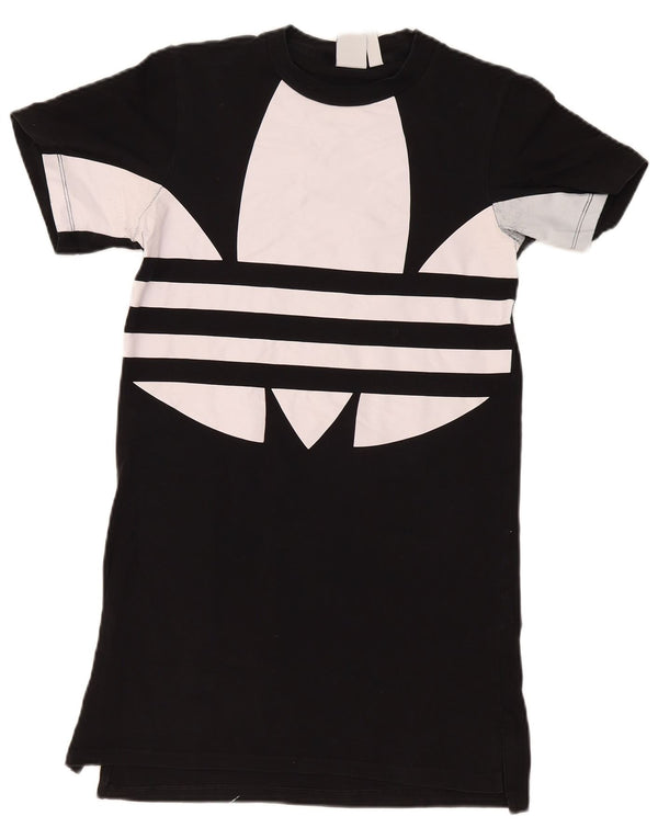 Rochie tricou supradimensionată pentru femei Adidas UK 2 2XS Negru Colorblock