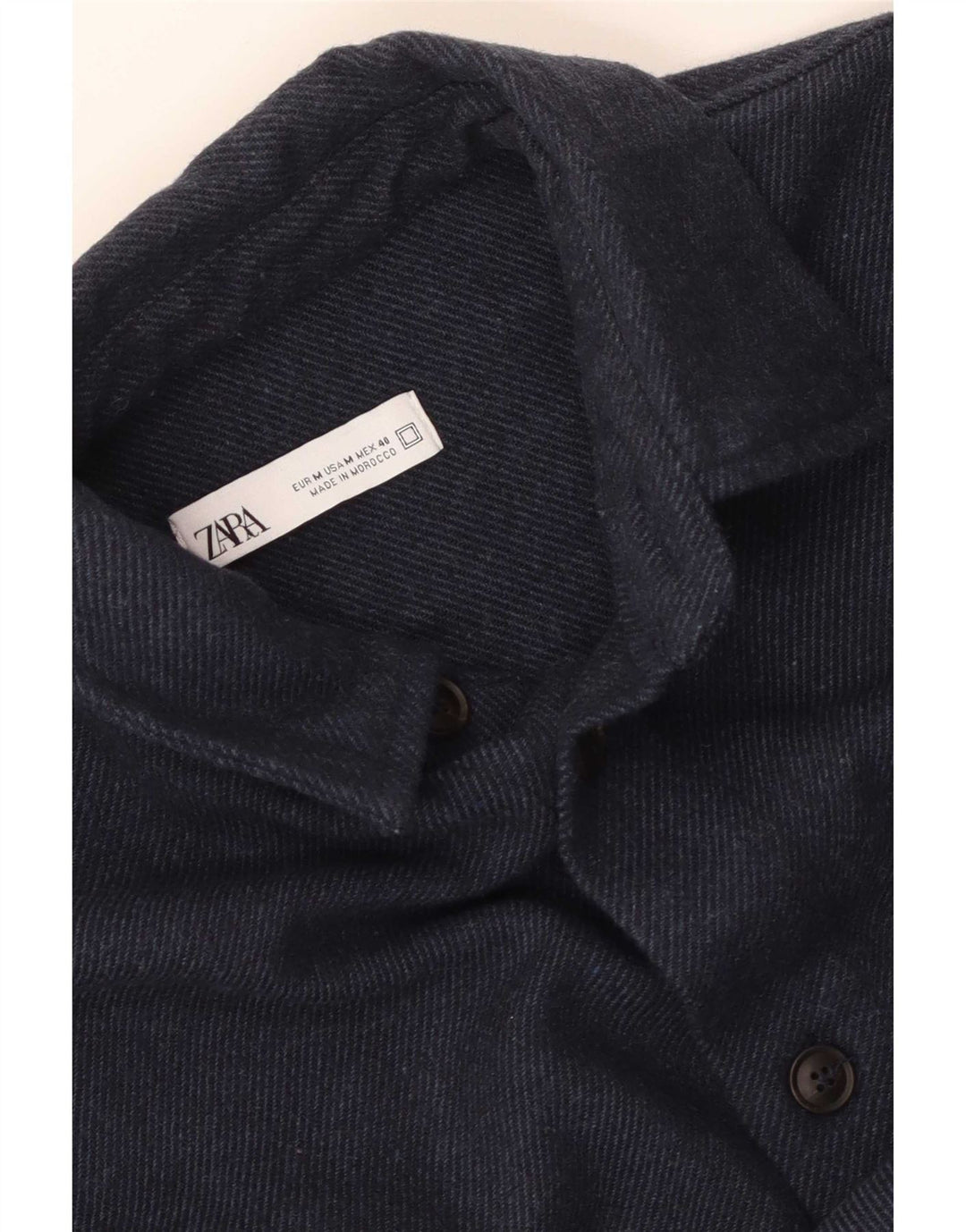Cămașă de flanel pentru bărbați Zara Medium Bleumarin
