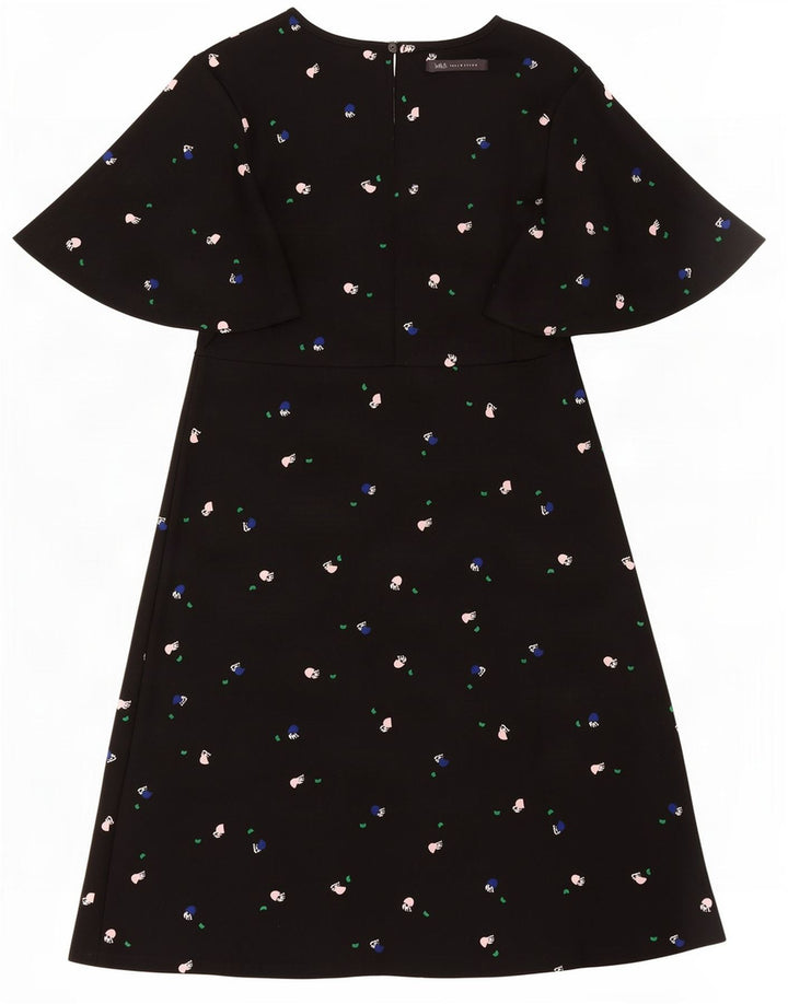 Rochie A-Line pentru femei Marks & Spencer, cu model abstract, UK 10 Mic Negru