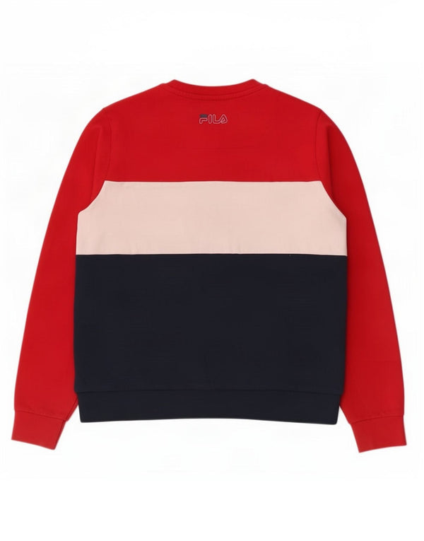 Pulover cu grafic pentru femei Fila UK 10 Mic, albastru marin, color block