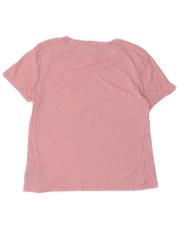 Tricou Tommy Hilfiger pentru femei Top UK 10 Small Pink Bumbac