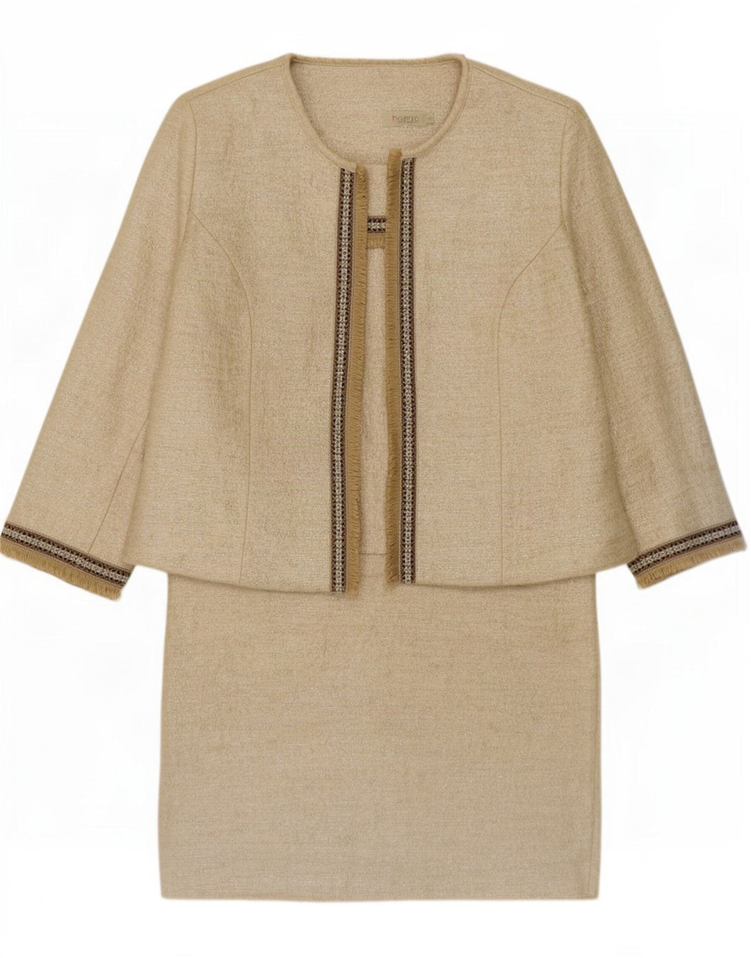 Hongo Womens 2 Piece Set EU 46 XL Gold Striped Bumbac