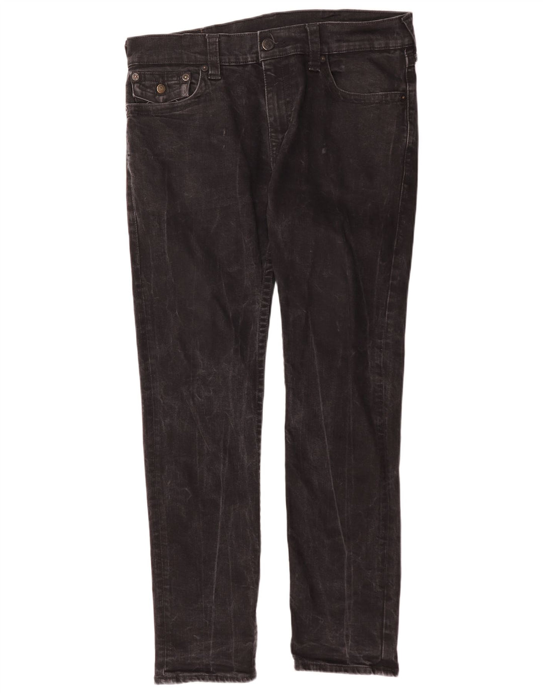 True Religion Blugi slim pentru bărbați W34 L31 bumbac negru