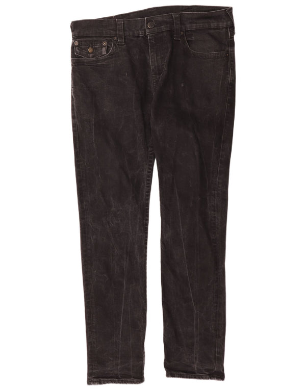 True Religion Blugi slim pentru bărbați W34 L31 bumbac negru