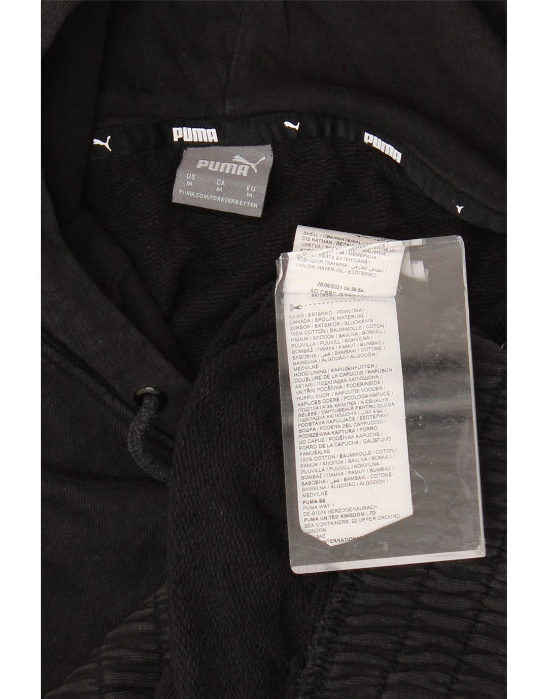 Pulover supradimensionat pentru femei PUMA UK 14, bumbac mediu negru