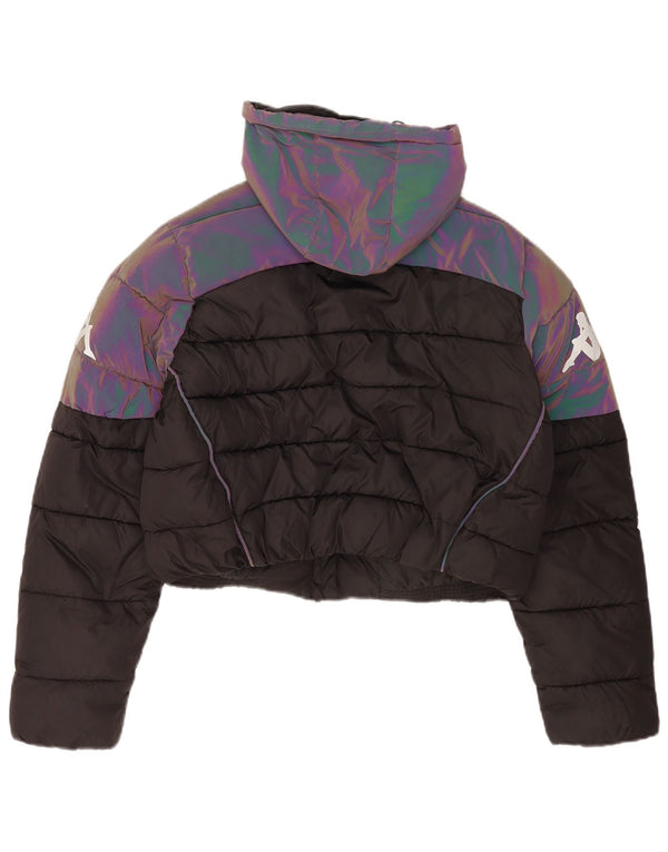 Jachetă căptușită cu glugă supradimensionată pentru femei Kappa UK 6 XS Black Colorblock