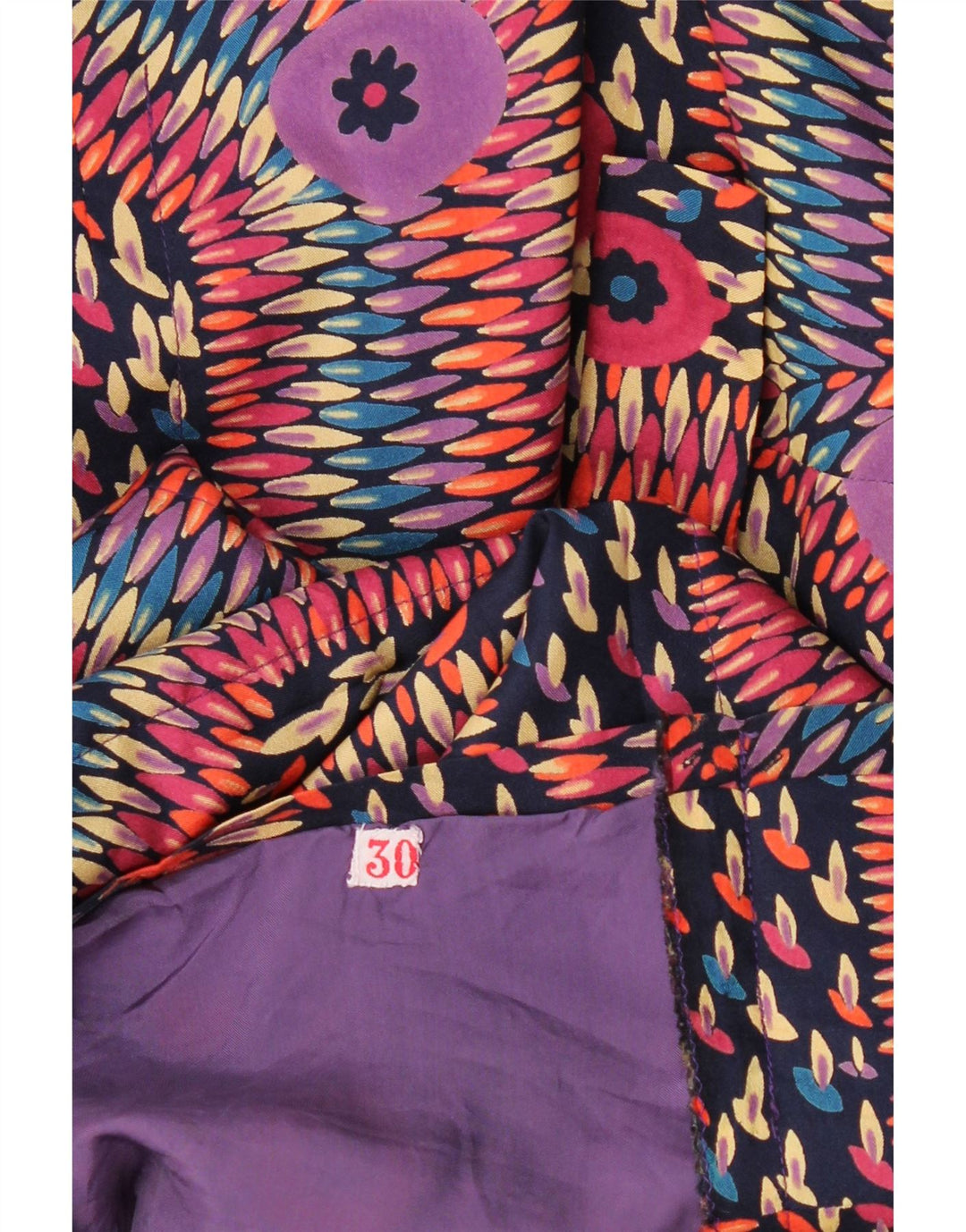 Rochie cu mâneci lungi pentru femei vintage UK 12 Medium Multicolor Geometric