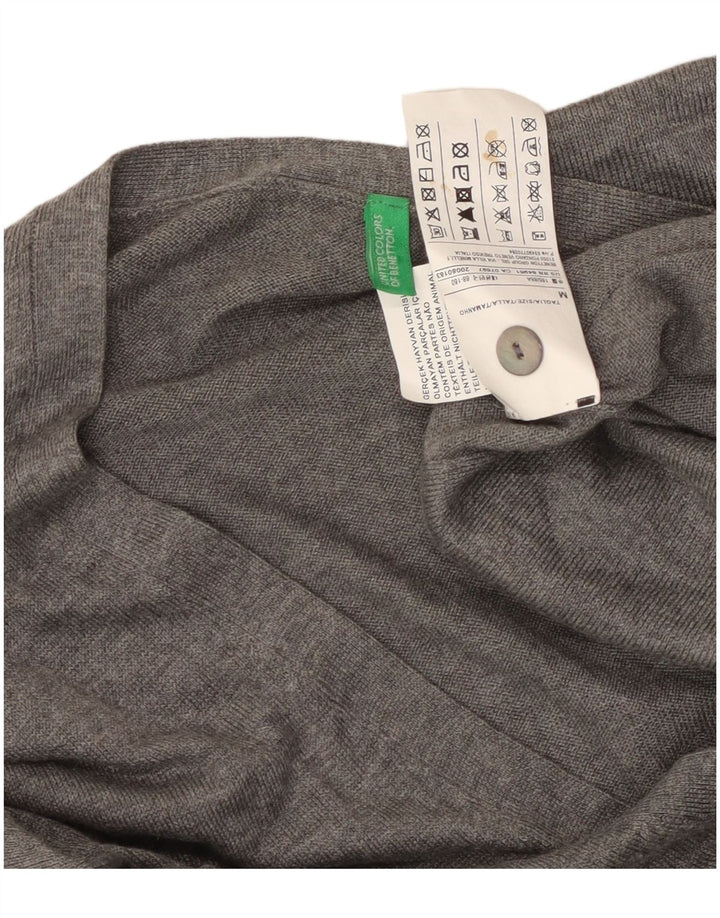 Pulover cardigan pentru femei BENETTON UK 14 Medium Gri Viscose