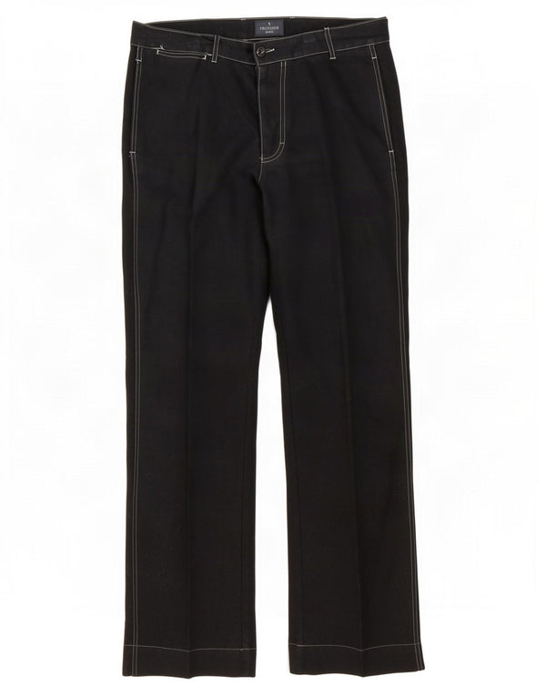 Pantaloni chino drepți pentru bărbați Trussardi IT 52 XL W36 L34 bumbac negru