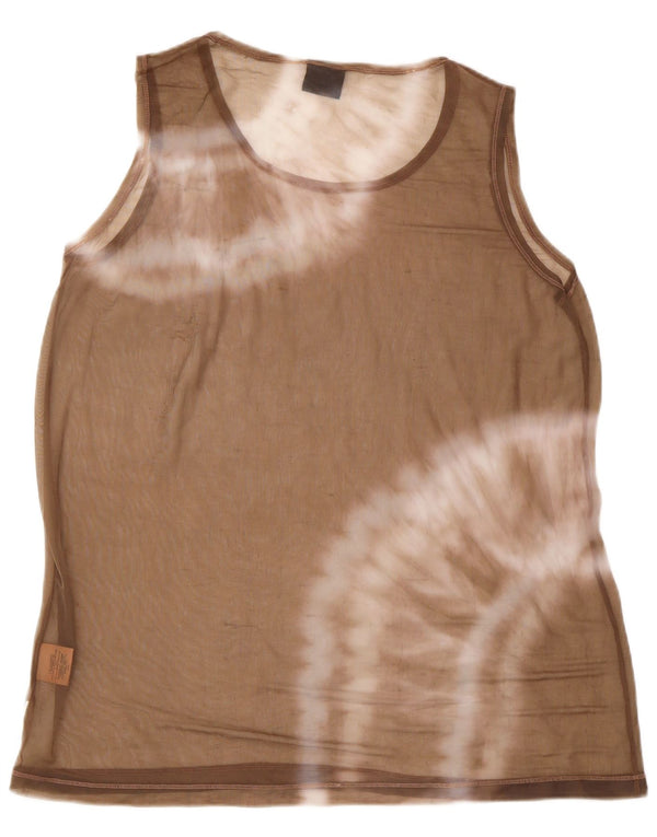 Trussardi Jeans Femei Vest Vest Top UK 16 Mare Bej Tie Dye Poliamidă