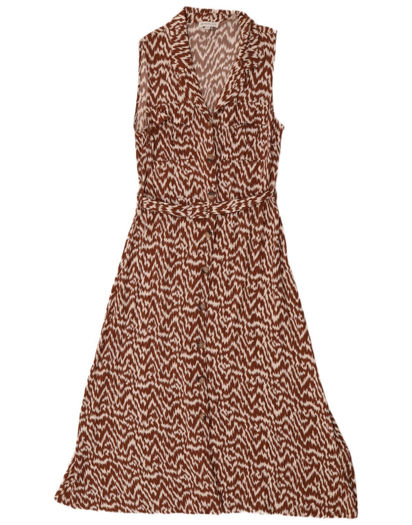 Rochie maxi fără mâneci pentru femei Warehouse UK 12 Medium Brown Animal Print