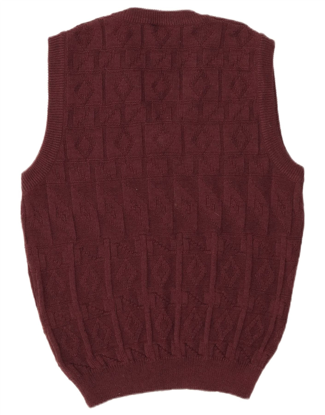 CANDA Vest pentru bărbați Tank Top EU 48/50 Medium Burgundy Argyle/Diamond Acrylic