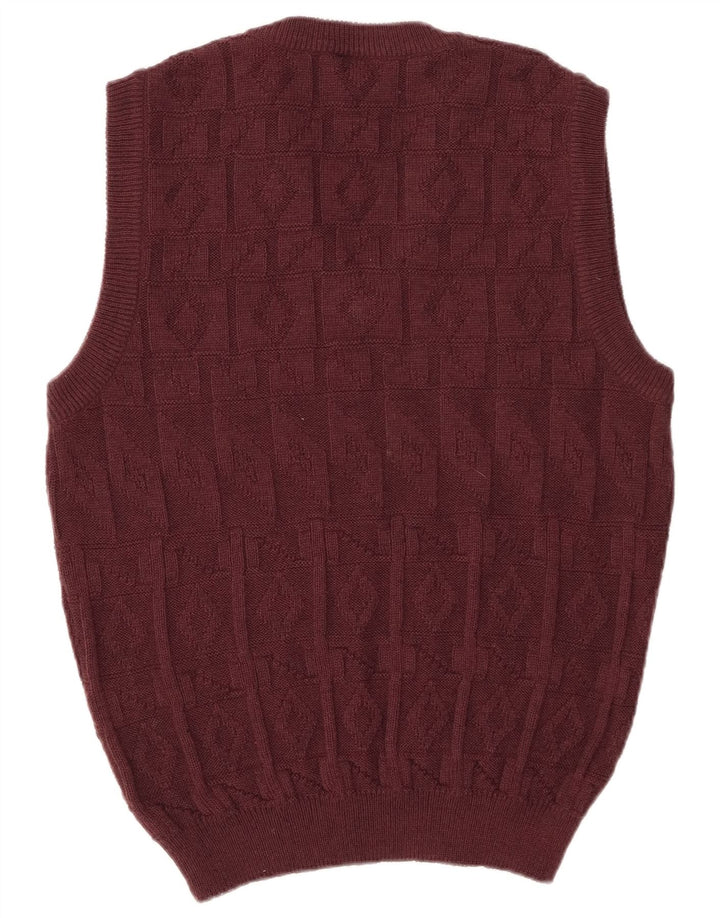 CANDA Vest pentru bărbați Tank Top EU 48/50 Medium Burgundy Argyle/Diamond Acrylic