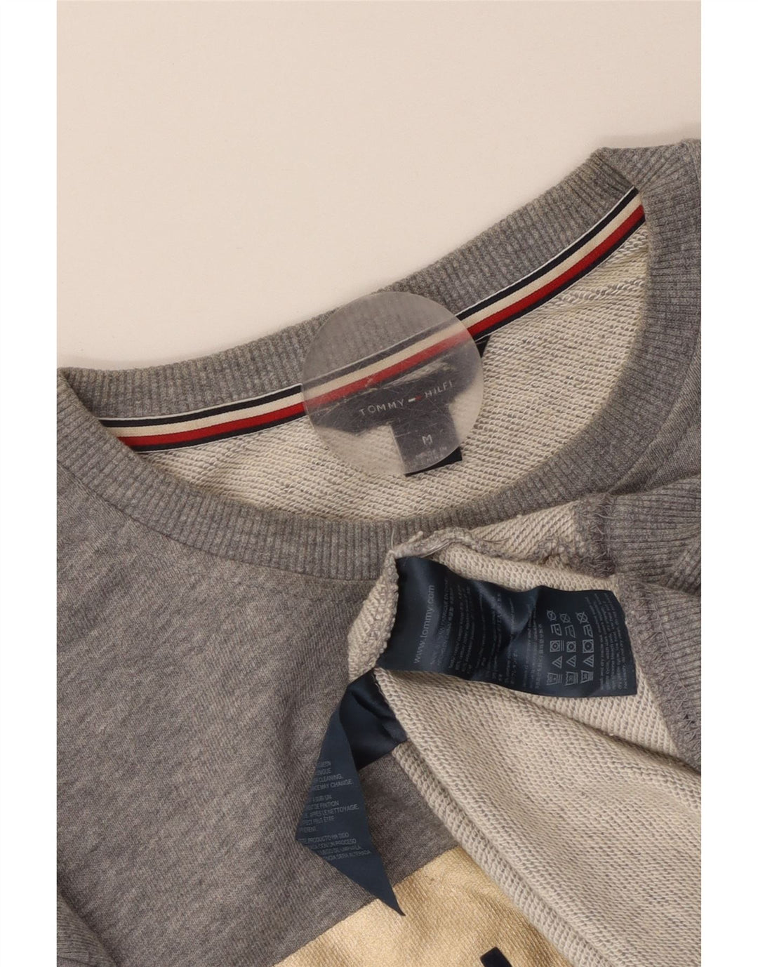 Hanorac grafic pentru bărbați Tommy Hilfiger Pulover din bumbac cu pete gri mediu