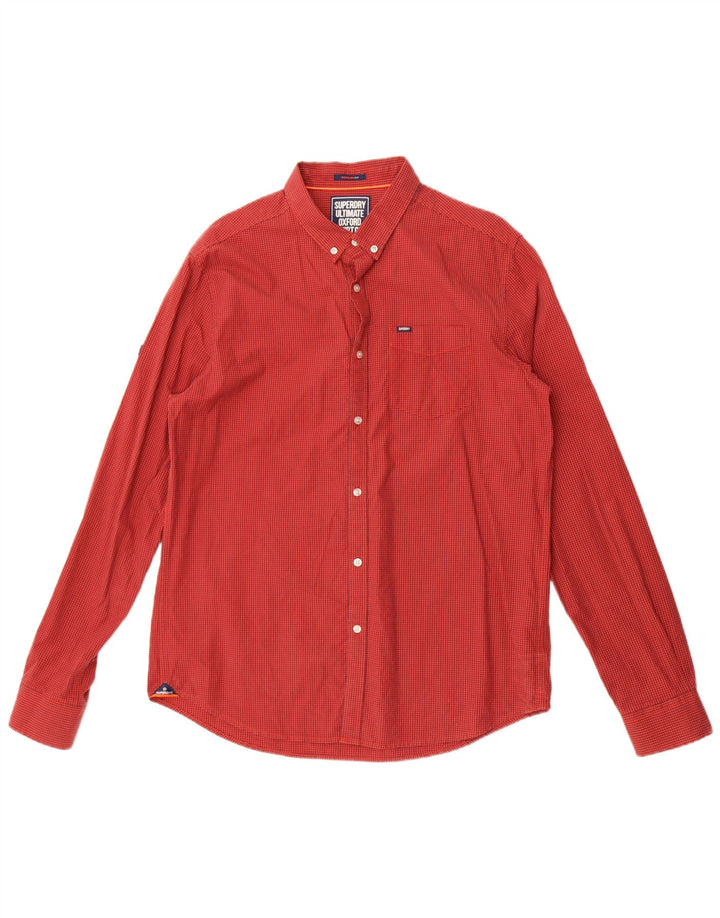 Cămașă pentru bărbați Superdry Regular Fit XL, roșu, bumbac vichy