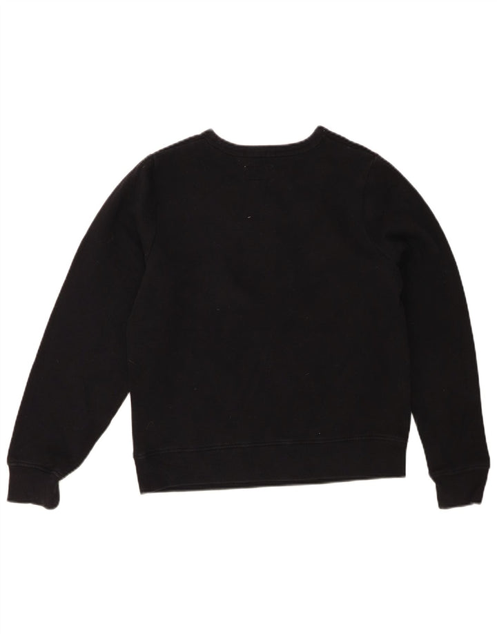 CONVERSE Womens Oversized Graphic Sweatshirt Jumper UK 10 Small Black