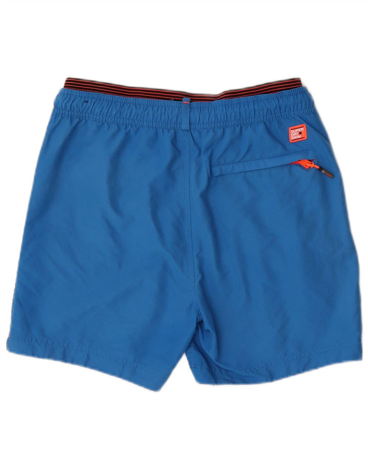 Pantaloni scurți de înot grafic Superdry pentru bărbați, poliester albastru mediu
