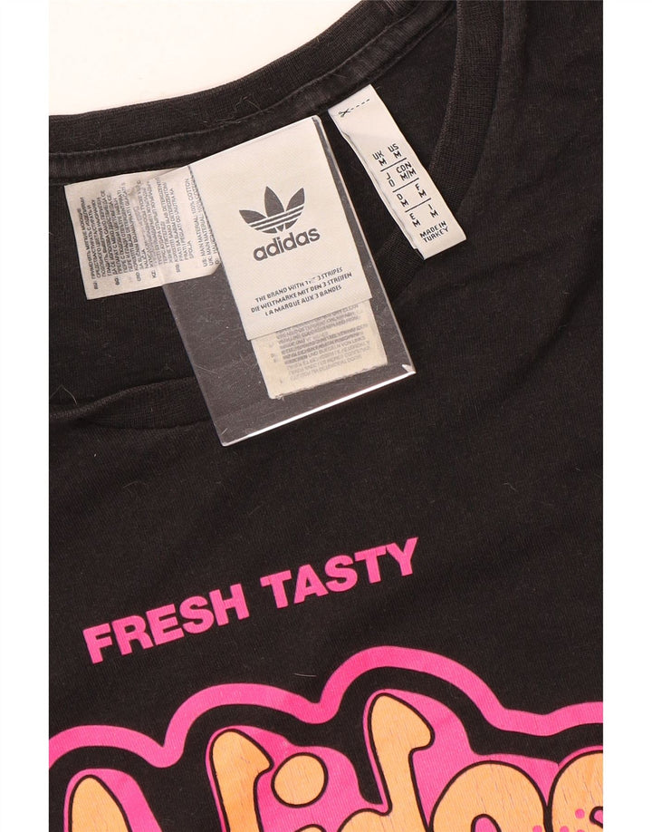 Tricou grafic Adidas pentru bărbați Top mediu negru bumbac